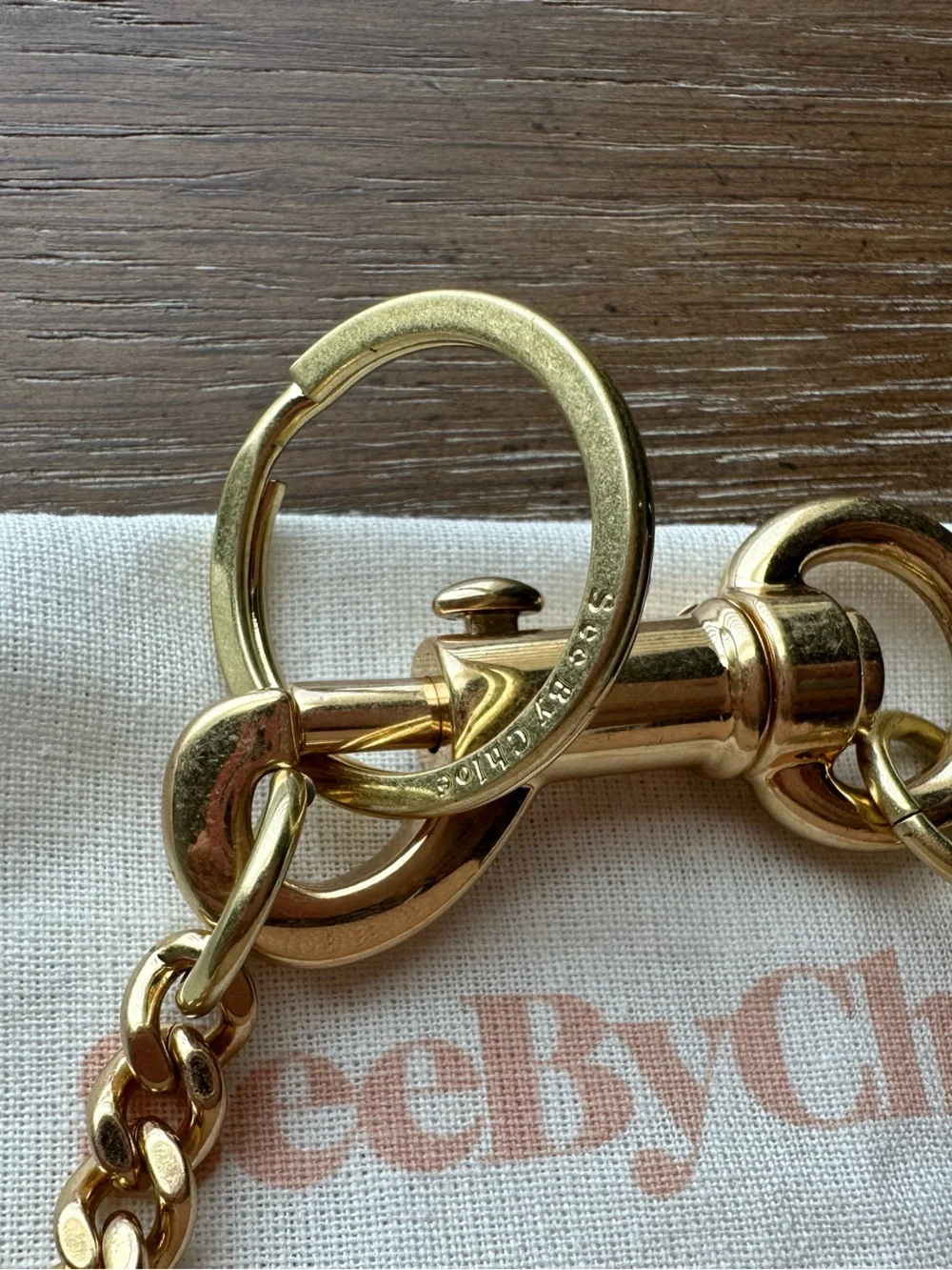 See By Chloé Blush Pink Nano Hana Leather Keyring bag charm - Picture 3 of 7